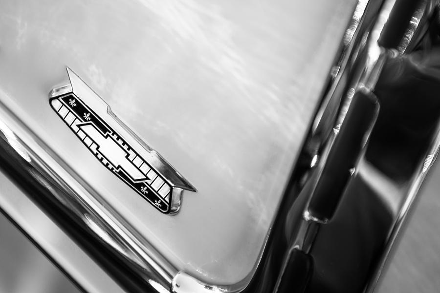 Car Photograph - 1955 Chevrolet Belair Emblem #5 by Jill Reger