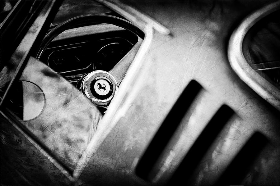 1966 Ferrari 275 GTB Steering Wheel Emblem #5 Photograph by Jill Reger