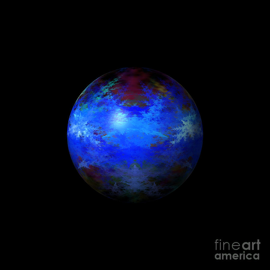 Abstract Blue Globe #5 Digital Art by Henrik Lehnerer