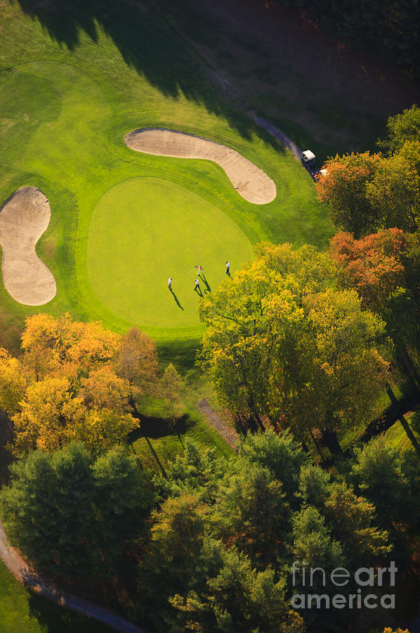 Aerial image of a golf course. #5 Photograph by Don Landwehrle