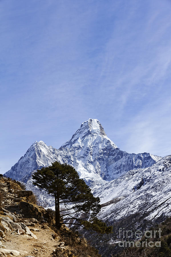 Mountain Photograph - Ama Dablam mountain in the Everest Region of Nepal #5 by Robert Preston