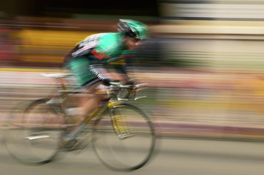 Amateur Men Bicyclists Competing #5 Photograph by Panoramic Images
