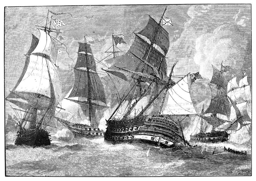 Battle Of Virginia Capes Photograph by Granger