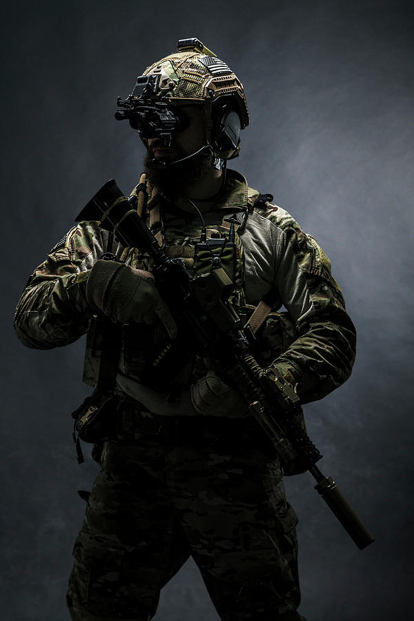 Bearded Soldier In Combat Uniform #5 Photograph by Oleg Zabielin
