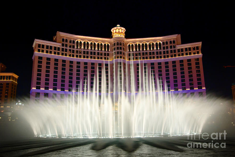 Las Vegas Photograph - Bellagio Hotel and Casino at night #5 by Jamie Pham