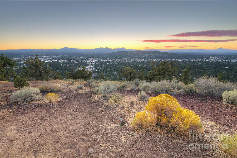 Bend Photograph - Bend from Pilot Butte in Evening #5 by Twenty Two North Photography