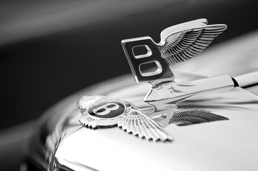 Black And White Photograph - Bentley Hood Ornament #5 by Jill Reger