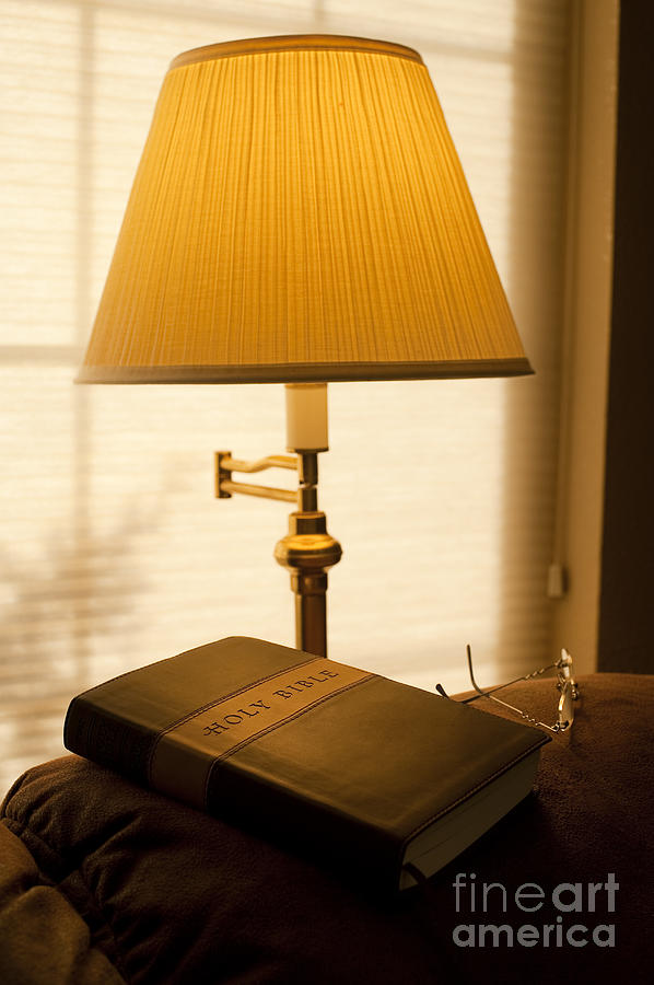 Still Life Photograph - Bible Lamp Light #5 by Jim Corwin