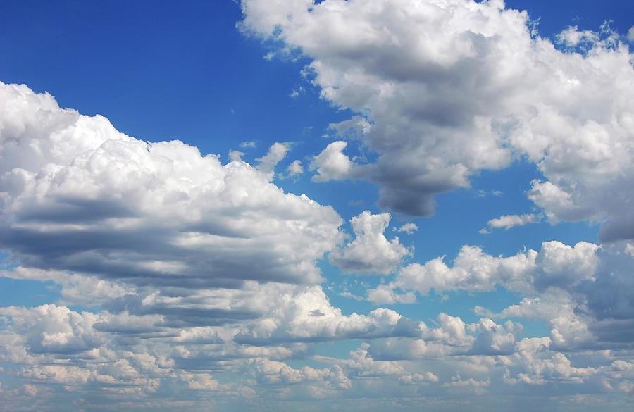 Blue Sky With Cumulus Clouds, Artwork Digital Art by Leonello Calvetti