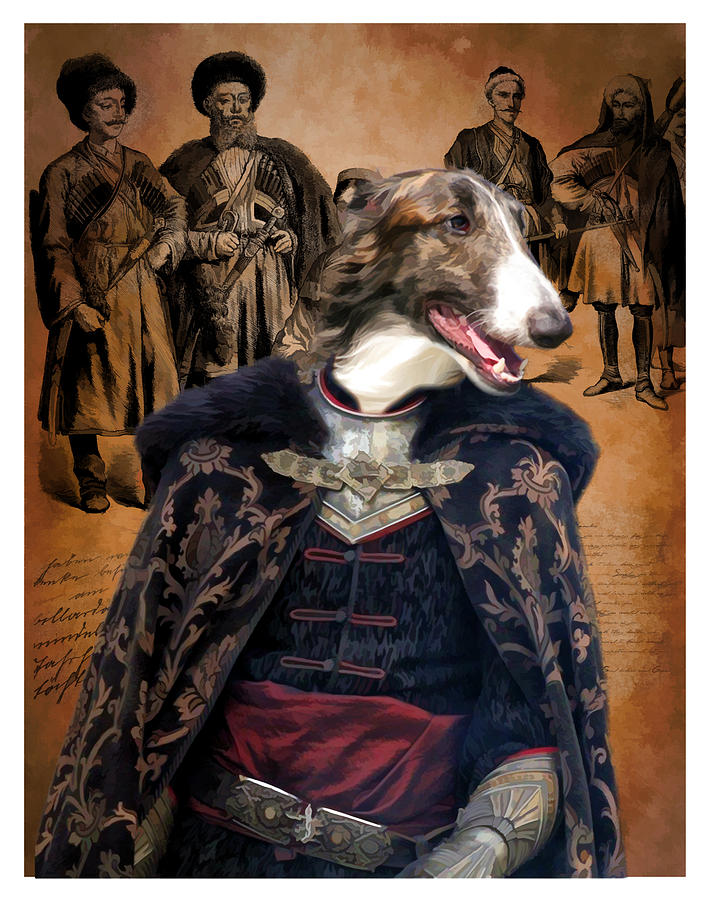 Borzoi - Russian Wolfhound Art Canvas Print  #5 Painting by Sandra Sij