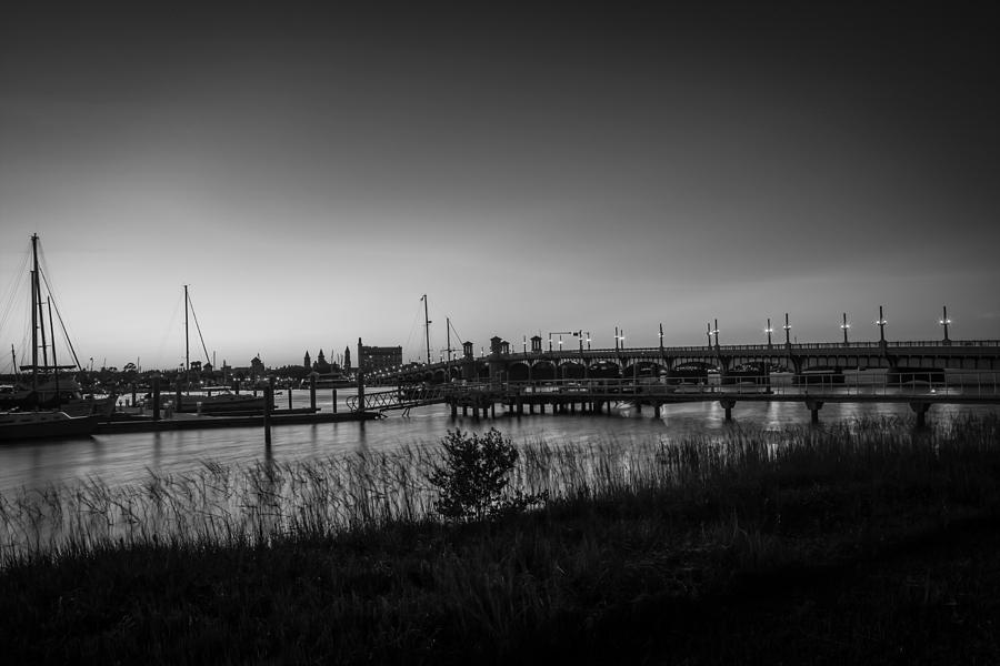 Bridge of Lions St Augustine Florida Painted BW #6 Photograph by Rich Franco