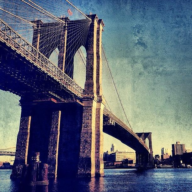 Vintage Photograph - Brooklyn Bridge - New York #5 by Joel Lopez