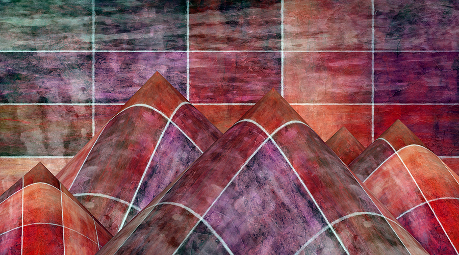 Abstract Mixed Media - 5 By 5 Lava Peaks by Angelina Tamez