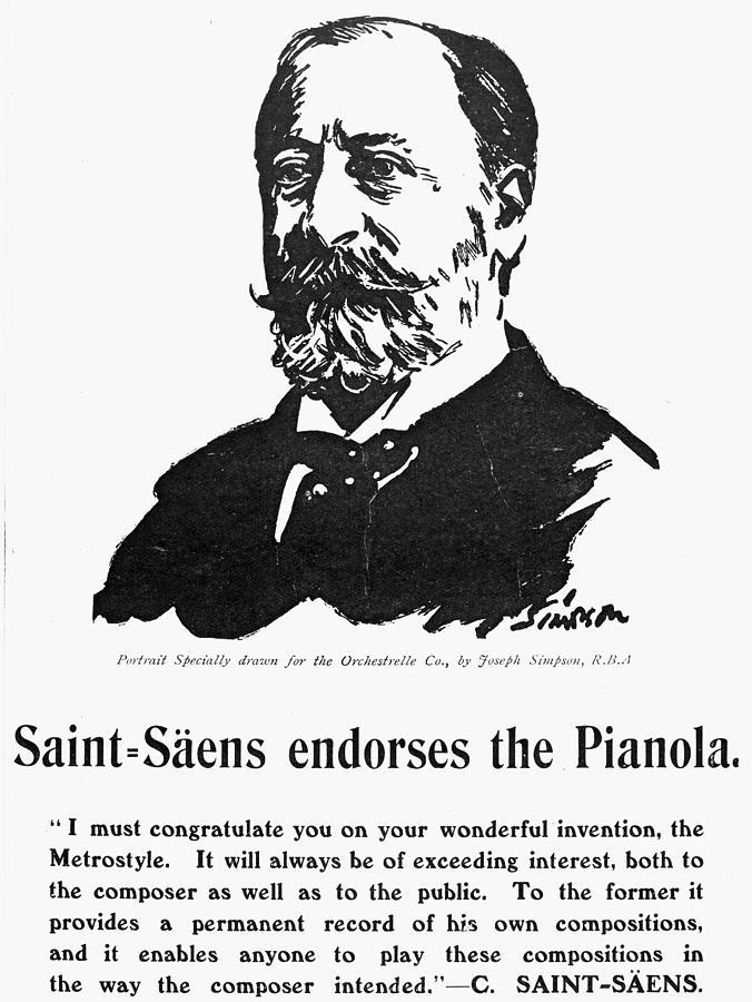 Portrait of Camille Saint-Saens (Saint Saens, 1835-1921)