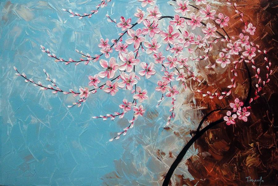 Abstract Painting - Cherry Blossoms #5 by Tomoko Koyama