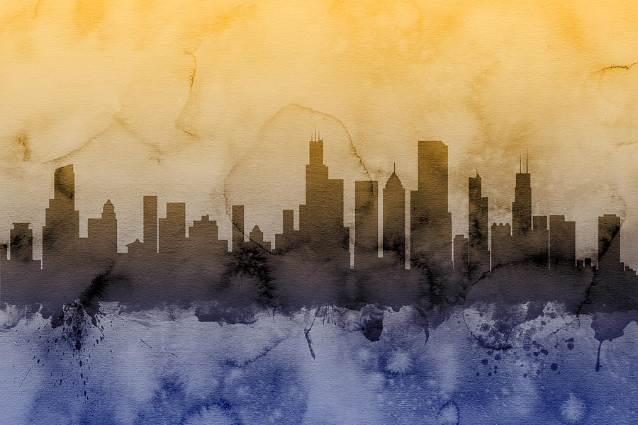 Chicago Illinois Skyline #5 Digital Art by Michael Tompsett