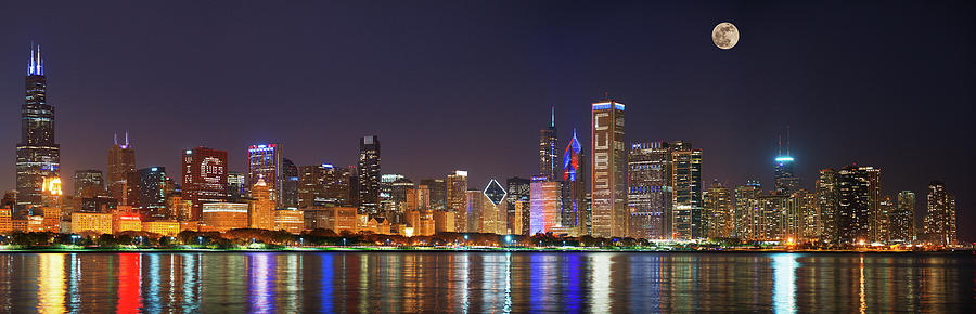 Chicago Cubs Photograph - Chicago Skyline With Cubs World Series #5 by Panoramic Images