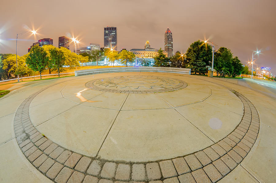 Cleveland downtown on cloudy day #5 Photograph by Alex Grichenko