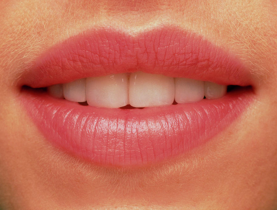 Close Up Of A Woman S Mouth Showing Healthy Teeth Photograph By Phil