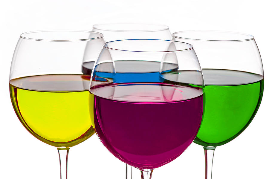 Colorful Wine Glasses #5 Photograph by Peter Lakomy
