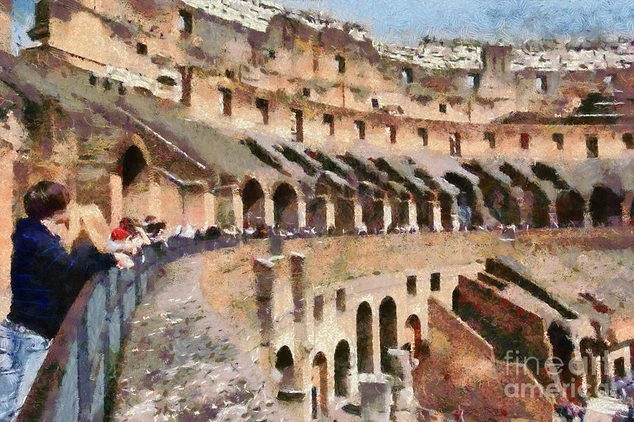 Colosseum in Rome #18 Painting by George Atsametakis