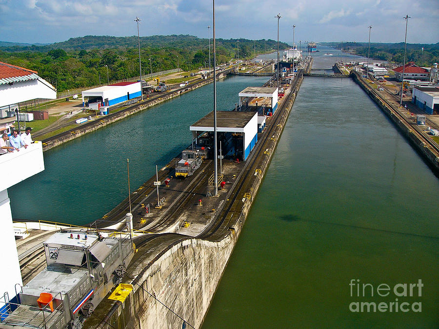 Cruise Ship passes through Gatun Locks Panama Canal #5 Photograph by Amy Cicconi