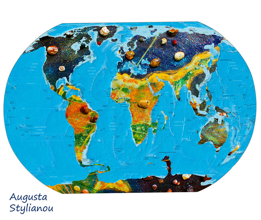 Cyprus and World Map  #2 Digital Art by Augusta Stylianou