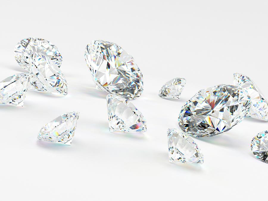 Diamond On White Background #5 Photograph by Sebastian Kaulitzki