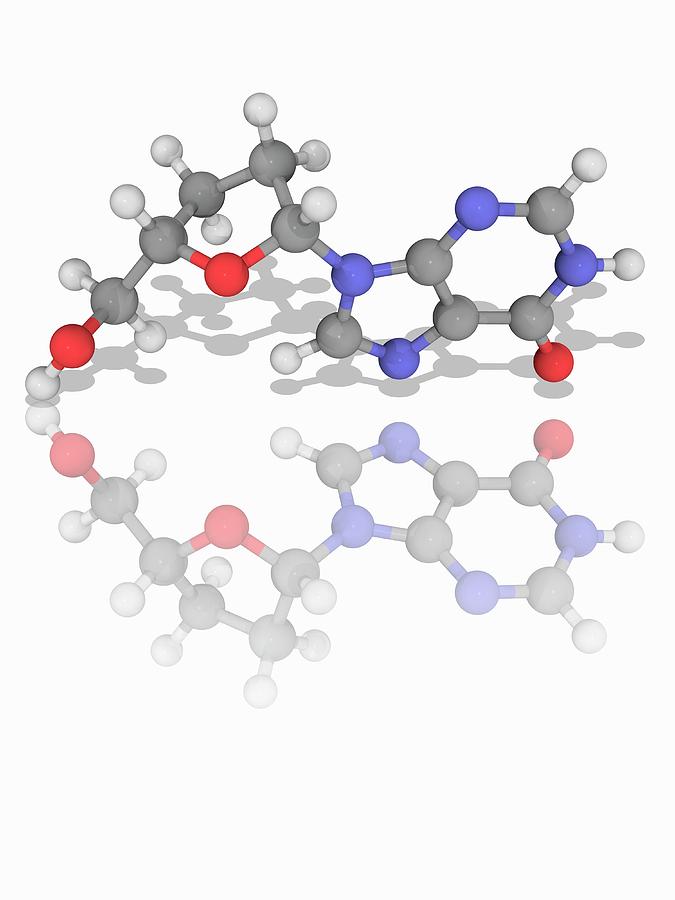Didanosine Drug Molecule #5 Photograph by Laguna Design/science Photo Library