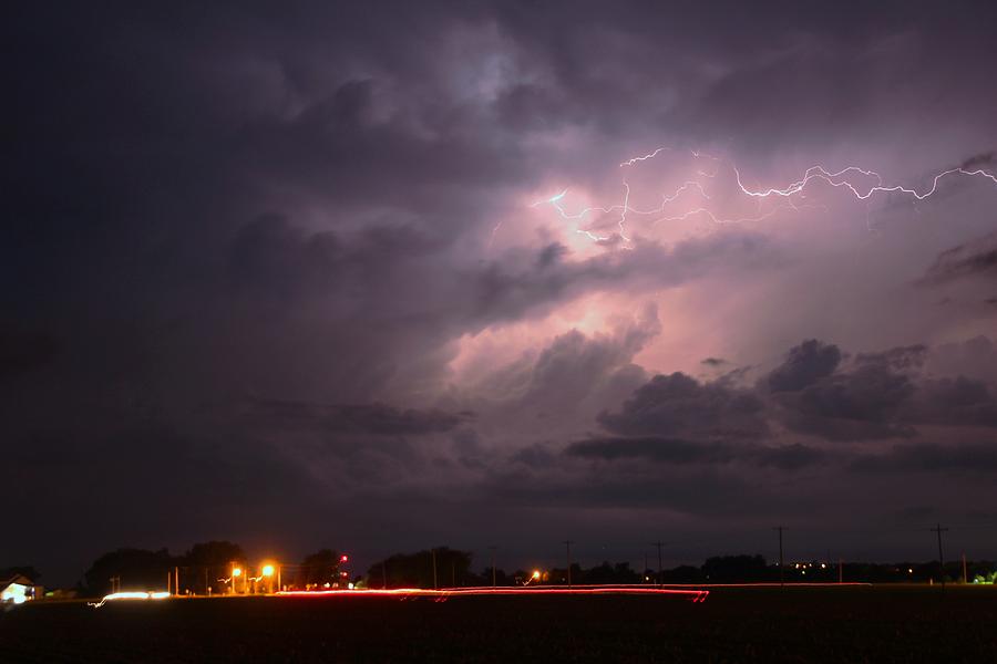 Dying Storm Cells with Fantastic Lightning #1 Photograph by NebraskaSC