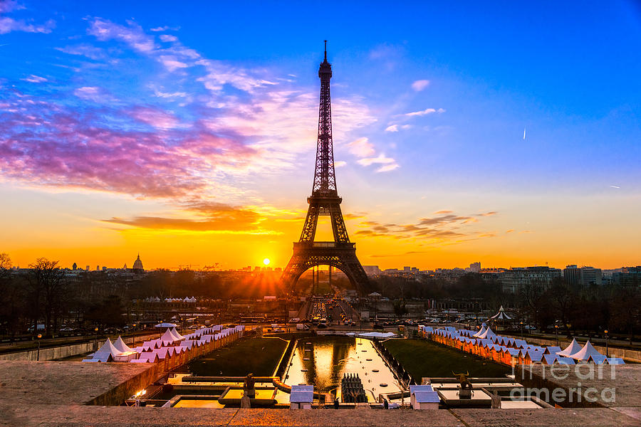 Eiffel tower at sunrise - Paris #5 Photograph by Luciano Mortula