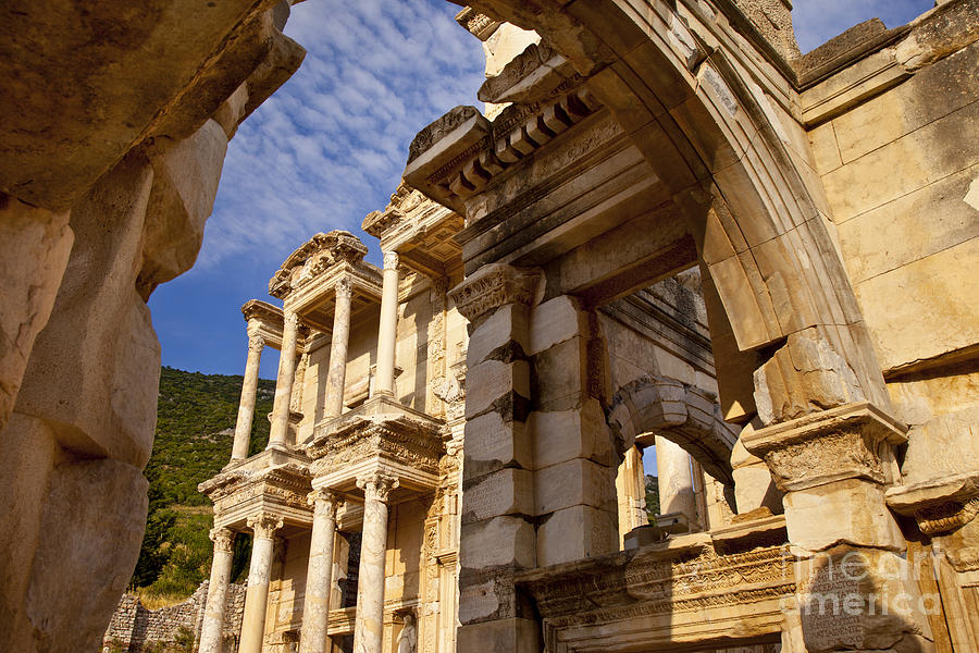 Ephesus Turkey - Library Ruins Arch Photograph by Brian Jannsen