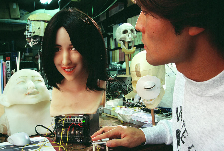 Android Photograph - Female Face Robot #5 by Peter Menzel/science Photo Library