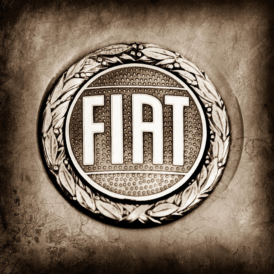 Car Photograph - Fiat Emblem #5 by Jill Reger