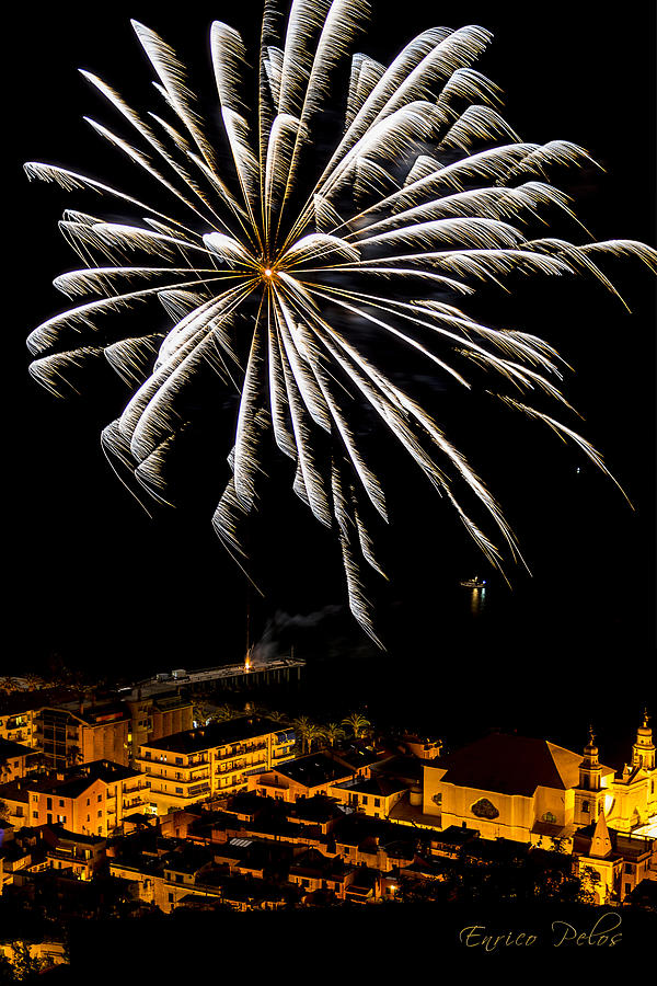 Fireworks - Fuochi Artificiali - Pietra Ligure Photograph by Enrico Pelos