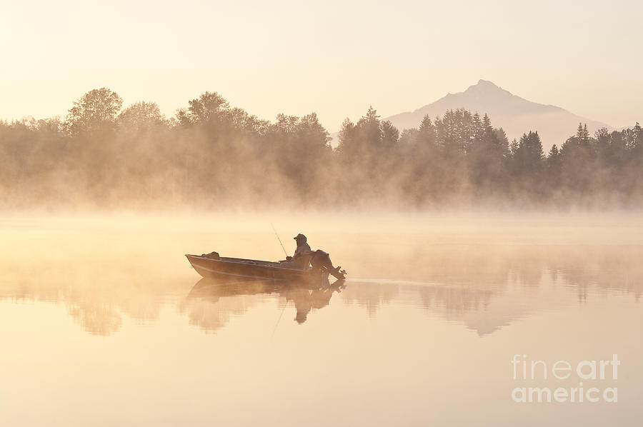 Fisherman In Boat, Lake Cassidy #5 Photograph by Jim Corwin