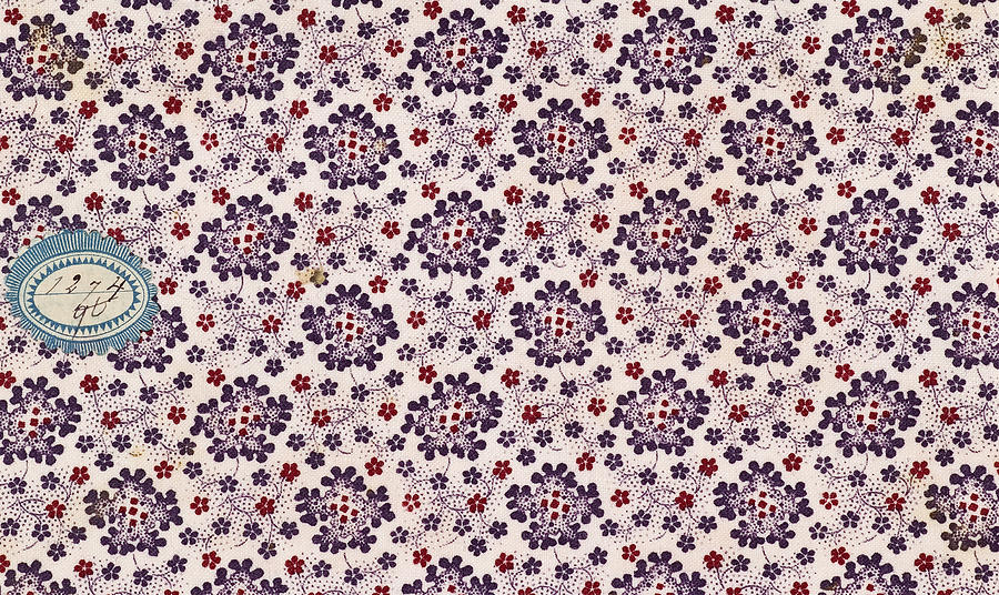 Pattern Drawing - French Fabrics First Half Of The Nineteenth Century 1800 #5 by Litz Collection