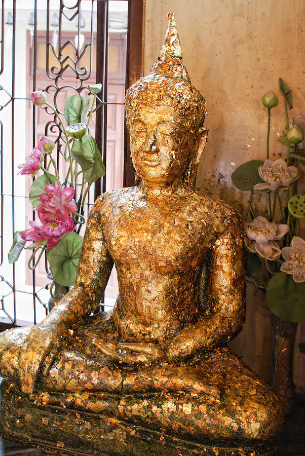 Golden Buddha  #5 Digital Art by Carol Ailles