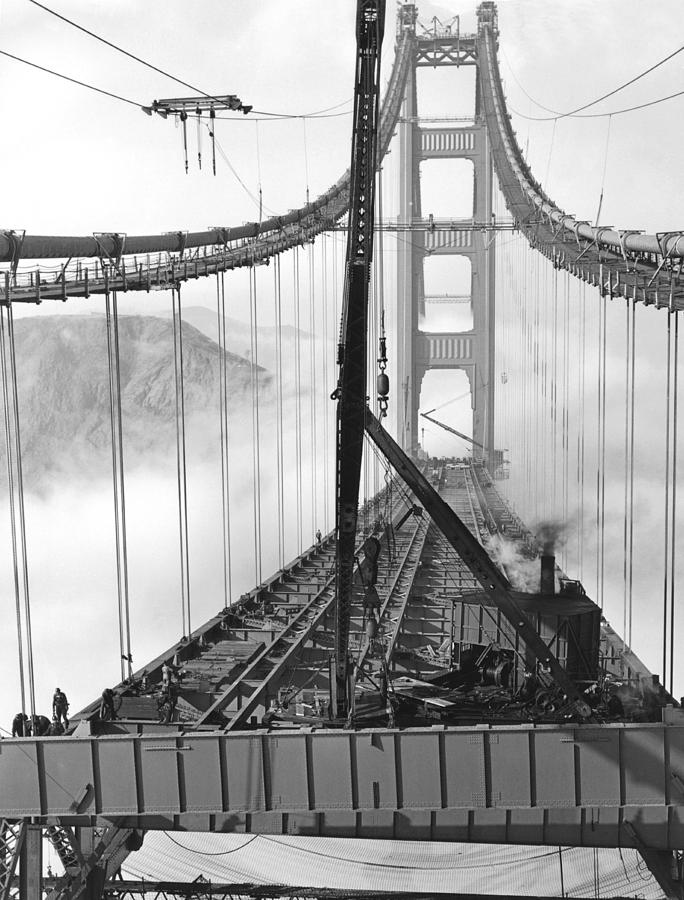 Golden Gate Bridge Work #5 Photograph by Underwood Archives