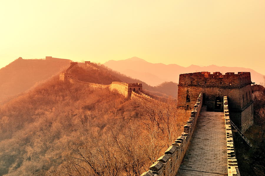 Great Wall morning #5 Photograph by Songquan Deng