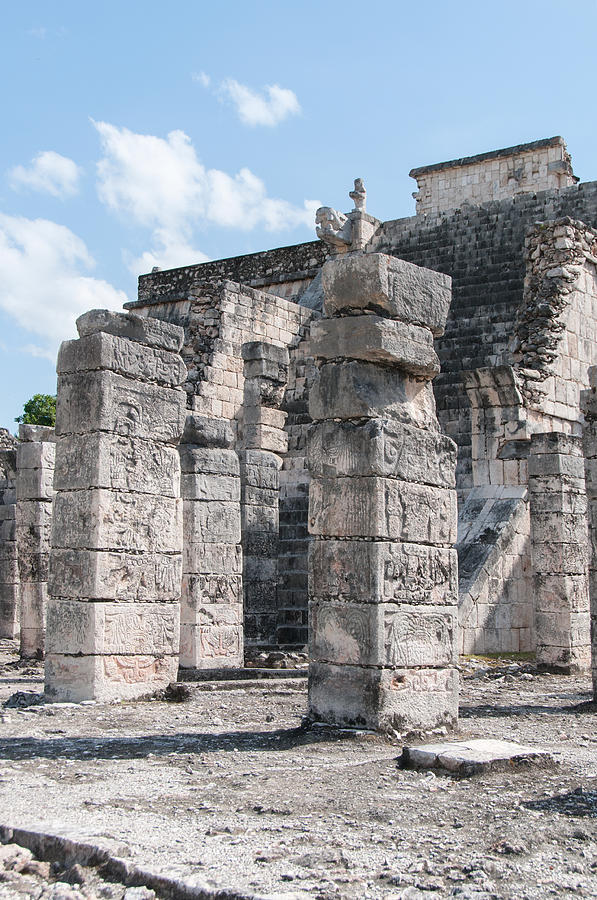 Group Of The Thousand Columns At Chichen Itza Digital Art