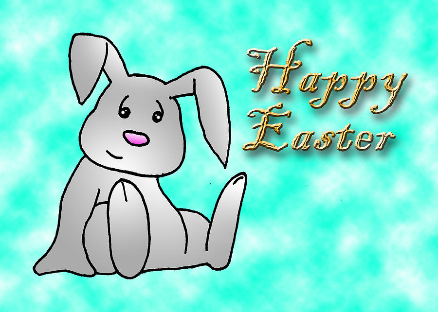 Nature Digital Art - Happy Easter Bunny #5 by Jeanette K