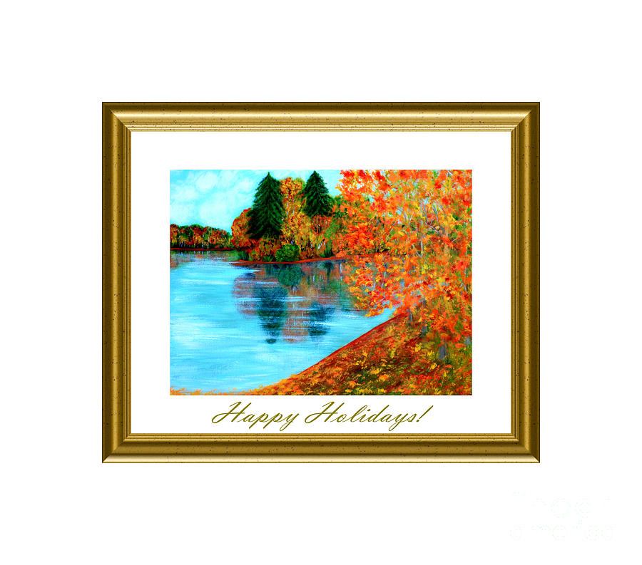 Happy Holidays. Autumn. Greeting Card Digital Art by Oksana Semenchenko