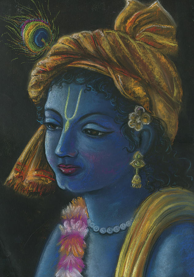 Hare Krishna Pastel by Prakash Leuva - Fine Art America