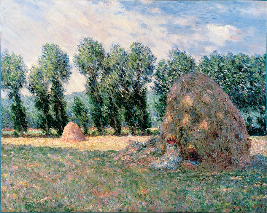 Haystacks #5 Painting by Claude Monet