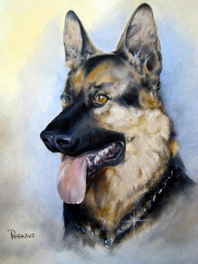 Dog Painting - Heart of a Shepherd by Beverly Pegasus