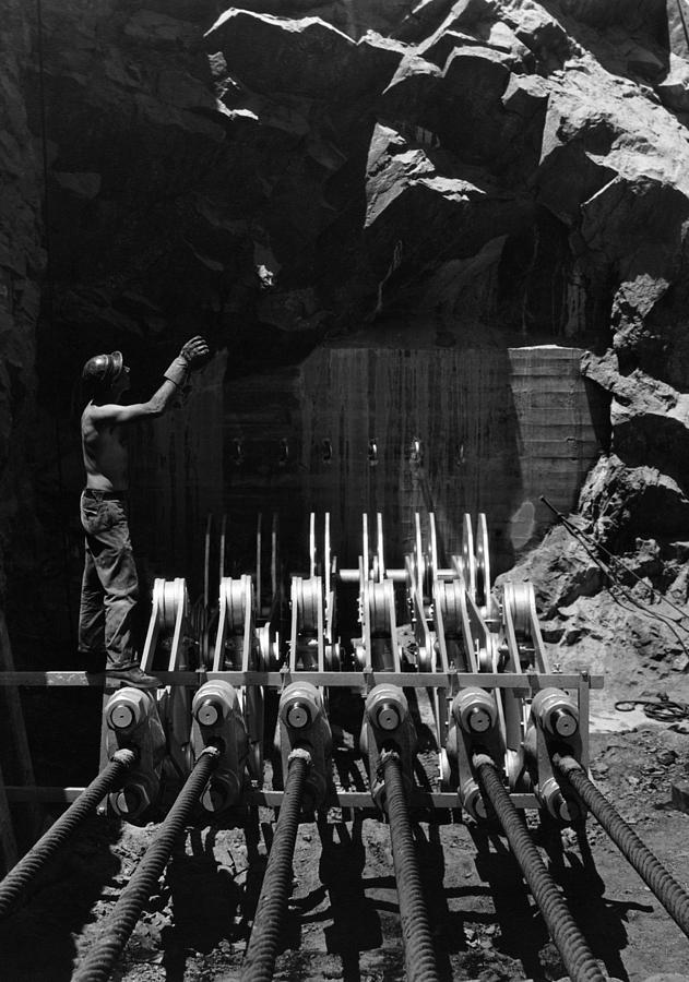 Anchorage Photograph - Hoover Dam Construction, 1934 #5 by Granger