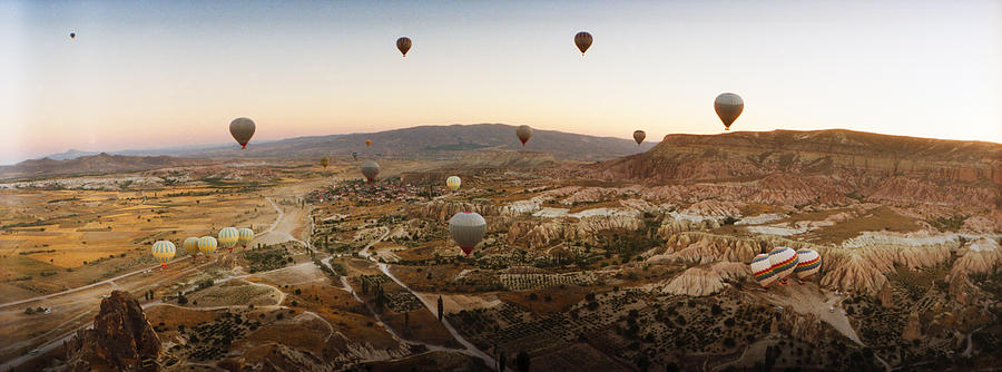 Hot Air Balloons Over Landscape Photograph by Panoramic Images - Fine ...