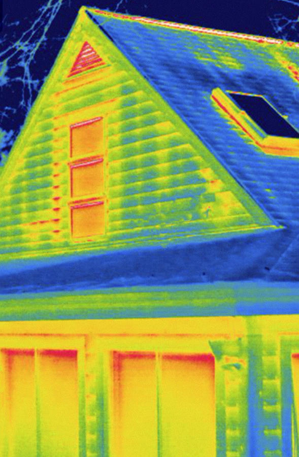 House Exterior, Thermogram Showing Heat #5 Photograph by Science Stock Photography