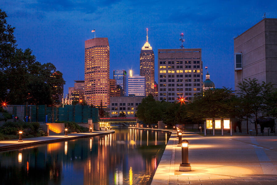 Indianapolis by night Photograph by Alexey Stiop